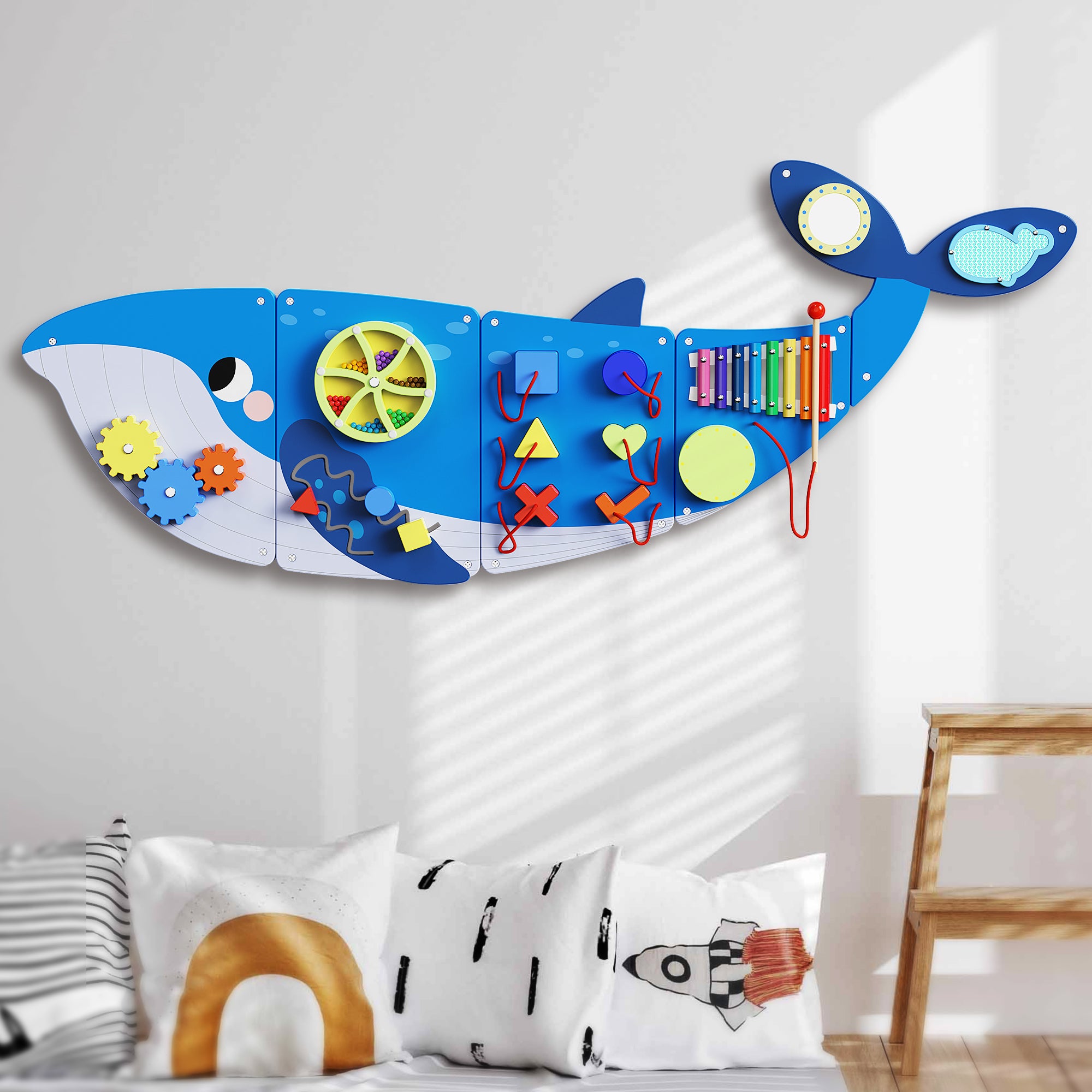Giggle- Tablero de actividades BlueWood® *Ballena azul